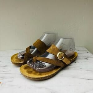Yokono Brown Leather Strappy Sandals Women’s Size 8